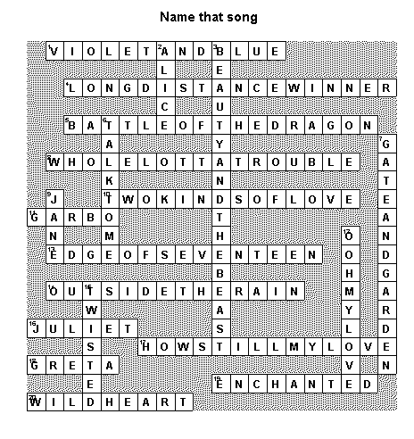 Crossword Puzzle Answers