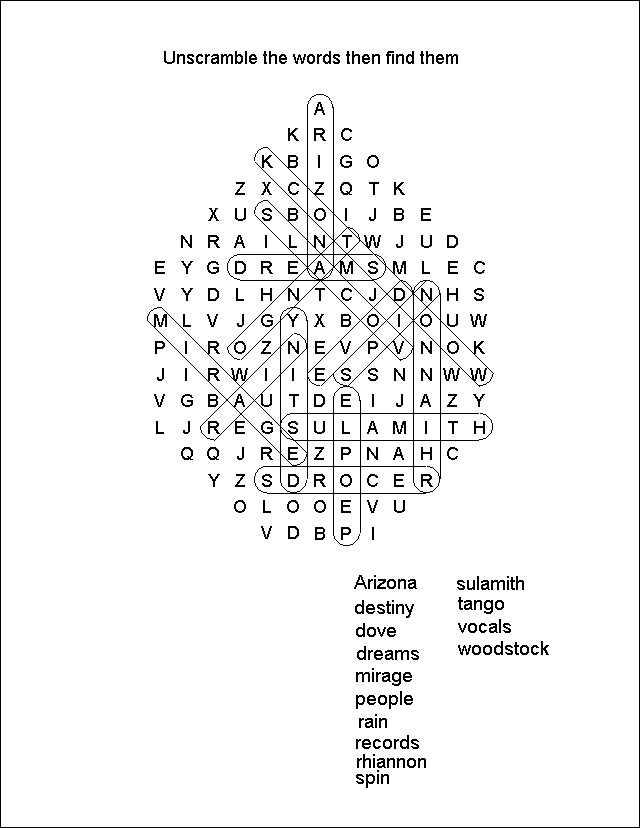 Wordfind Answer