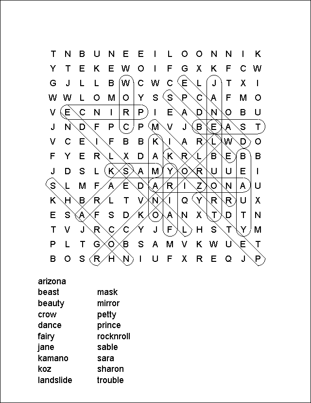 Wordfind Answer